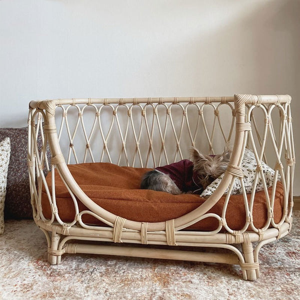 Handmade Rattan Woven Pet Bed Sofa For Dogs